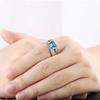 Anillo de Diamantes para Hombre de Plata Tailandesa con Abertura Ajustable Anillo Chapado en Platino Anillo de Zafiro para Hombre Agresivo y a la Moda
