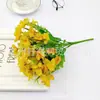 Flores Artificiais Atacado 7 Galhos 28 Flores Orquídea Saltitante Crisântemo Mesa de Jantar Casamento Decoração de Casa Flor de Plástico Flor de Seda Flor Artificial de Plástico
