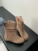 Botines Retro de Cuero Genuino con Plataforma Interior Estilo Coreano con Mangas Plisadas para Mujer en Otoño e Invierno, Elegantes Botines Cortos Ajustados Birkenstock para Ropa Exterior