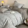 Conjunto de Roupa de Cama Jacquard de Chenille Leite Fleece de Alta Qualidade com Quatro Peças para Outono e Inverno, Lençol de Cama Espesso Quente, Capa de Edredom, Roupa de Cama para Quarto Principal 4