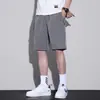 Pantalones cortos de seda de hielo para hombre, verano, finos, holgados, casuales, transpirables, de secado rápido, para correr al aire libre, deportes