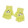 Guantes de otoño e invierno de color fresa con diseño de oso de dibujos animados, forro polar coral, cálidos, para exteriores, de cinco dedos, bonitos, para niños.