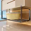 Estante retráctil para almacenamiento de baño, Estante de almacenamiento para lavabo, Estante para debajo del gabinete del lavabo, Gabinete colgante para baño