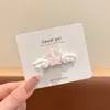 Pinza para el pelo de lazo con bloques de color estilo coreano, Pinza para el pelo de chica dulce, Pinza de alta gama para mechones sueltos, Pinza para flequillo lateral, Accesorio para el pelo