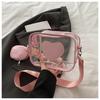 Bolso Nuevo para Mujer, Bolso de Hombro Transparente Sencillo, Bolso Cruzado de Moda, Bolso Cuadrado Pequeño Casual de Playa con Textura de Cuero Suave PU de Corazón