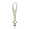 Llavero pulsera de cuerda de algodón tejida a mano, pulsera tejida con colgante, llavero, colgante para llave de coche