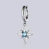 Colgante Estrella de Mar de Hielo, Colgante Minimalista de Estrella de Ocho Puntas Azul Claro, Clavo para Oreja de Aleación de Titanio, Joyería para Piercing de Cartílago