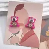 Oso de Fresa Dibujos Animados Accesorios de Resina Llavero DIY Pasador de Pelo Hecho a Mano Hebilla de Zapato de Madera Materiales al por Mayor