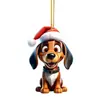 Novos Enfeites de Árvore de Natal de Alta Qualidade, Chapéus de Natal Fofos de Alta Qualidade, Pingentes de Cachorro Acrílicos que Não Desbotam