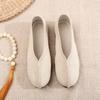 Sapatos de Tecido Verão Velho Pequim Sapatos Zen Femininos Estilo Étnico Retro Sapatos Hanfu Estilo Antigo Elegante Estilo Étnico Sapatos de Solado Macio