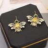 Pendientes de plata S925 con forma de abeja y circonitas, para mujer, exquisitos, ligeros, de lujo, de alta gama, elegantes, combinables a la moda, venta al por mayor