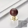 Maçaneta de Porta de Armário de Luxo Leve Estilo Francês, Gaveta de Guarda-Roupa Madeira Nogueira Vintage Bola Redonda Estilo Chinês Novo Pingente Criativo Pequena Maçaneta