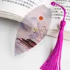 Estilo antiguo Estilo chino marcapáginas de hoja hermoso Clásico Estudiantes de secundaria y primaria dan pequeños regalos para compañeros de clase, maestros y amigos