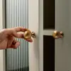 Manija de Puerta de Gabinete Sólida de Aleación de Zinc de Lujo Entrada Francesa Manija de Puerta Redonda de Agujero Único para Gabinete Armario Cajón Oro Negro