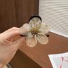 Horquilla de malla con forma de flor y diamantes de imitación para mujer, estilo alto, para cola de caballo, accesorios para el cabello, 2024