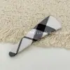 Grampo de Cabelo Tecido Xadrez Preto e Branco Retrô Estilo Coreano Grampo Oval Gota d'Água Grampo Lateral Simples Grampo para Franja
