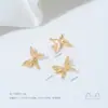 Pingente Borboleta Vazada com Zircônia Inlaid Banhado a Ouro 14K Pingente Asas de Borboleta Acessórios de Joia para Pulseira DIY Feito à Mão
