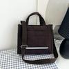 Bolsa feminina de veludo cotelê 2, nova bolsa quadrada pequena, estilo coreano, moderna, simples, bolsa de mensageiro Mori, bolsa casual