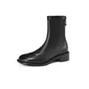 Botas comercio exterior 43 botas de jinete gruesas tubo corto europeo y americano con calcetines nuevos botas botas Martin cabeza cuadrada 33 botas mujer otoño e invierno algodón