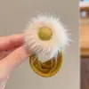 Mascarilla de frijol de felpa colorida nueva para otoño e invierno para niños, diadema, anillo de toalla de bola ensanchado, cuerda para el pelo de bola para coleta alta de niñas
