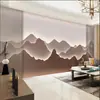 Novo Mural de Paisagem de Alto Nível em Estilo Chinês 8D Anti-Grade de Madeira Relevo Estéreo Tecido de Parede Decoração de Fundo para Recepção Papel de Parede para Sala de Chá