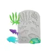 Uma variedade de molde marinho de cauda de peixe marinho coral modelagem de cavalo-marinho molde de silicone bolo de açúcar modelagem de gesso de argila macia