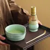Cuenco de Cerámica para Matcha Set de Matcha Set de Matcha de Cuatro Piezas Cuenco de Matcha Estilo Japonés con Pico Soporte para Batidor de Té