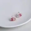 Pendientes de Cisne con Gradiente de Colores Moda Estilo Nuevo Japonés y Coreano para Niñas Pendientes Aguja de Plata 925 Zirconia de Pato Frito Abalorios
