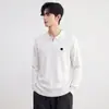 Suéter Polo com Meio Zíper Estilo 2026 Masculino Outono/Inverno Marca Tendência Estilo Levemente Maduro Toque de Luxo Manga Longa Camisa Base de Tricô