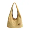 Bolsa Recheada de Cordeiro Feminina 2025 Inverno Nova Moda Casual para o Dia a Dia Bolsa de Ombro Bolsa Tote de Grande Capacidade