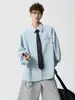 Chal Fresco y Elegante Estilo Cl para Primavera y Verano, Chaqueta Camisa de Marca Americana de Moda para Parejas, Camisa Protectora Solar de Seda de Hielo para Hombre, Negro