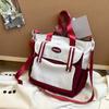 Bolso de lona estilo japonés para estudiantes, bandolera de lona con contraste de colores, ideal para estudiantes de secundaria y de gran capacidad.