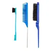 Peine de Cola para Peluquería, Peine Desenredante, Peine de Doble Extremo, Cepillo para Cejas de Tres Filas, Set de Tres Piezas para Maquillaje y Peinado, Herramientas de Cepillo para Dar Forma a las Cejas