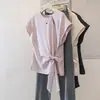 Roupas Femininas Plus Size, Novo Design Gentil Estilo Coreano com Laço, Design de Alta Qualidade, Amigo da Pele, Caimento Solto, Blusa Emagrecedora