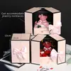 Urso de Flor Preservada Caixa de Joias Dia do Professor Natal Aniversário Presente de Pedido de Casamento Amazon Caixa de Presente de Flor Preservada