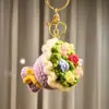 Buquê de Flores de Lã Mini Artesanal Acabado Dia do Professor Dia das Mães Dia dos Namorados Presente de Ano Novo Chaveiro Pingente de Bolsa
