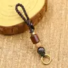Colgante llavero de nudo plano de 10 cm, nudo de cuerda hecho a mano para bricolaje, producto semiacabado, cuerda hecha a mano con cierre ajustable, venta al por mayor del fabricante