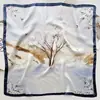 Elegante lenço de ameixeira estilo chinês retrô outono Lenço de alto senso 70 lenços quadrados pequenos primavera e outono lenço fino lenço lenço