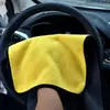 Toalla de limpieza para coche de vellón de coral de doble color y doble cara al por mayor de fábrica, paño de limpieza para coche no rayante, absorbente y sin pelusa
