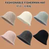 Nuevo Sombrero Mujer Moda Otoño Invierno Coreano Versátil Sombrero de Pescador Color Sólido Cálido Sombrero Cubo Muestra Temperamento Cara Pequeña Sombrero Cubo