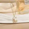 Collar Cruzado Nuevo Corazón Goteando Luna para Mujer Ins Moda Simple Accesorios de Alta Gama Joyería de Cadena para Clavícula Femenina
