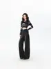 Jeans negros de alta gama para mujer 2026 nuevo vintage desgastado rectos holgados fluidos de pierna ancha pantalones largos estilo nuevo de verano