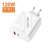 Cargador de 120W con Carcasa Grande y Patrón Mecánico, Carga Rápida de 25W, Adaptador de Corriente de 5V3A, 1 Puerto USB + 1 Puerto PD, Cabezal de Carga Multipuerto