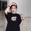 Camiseta Casual de Manga Corta para Mujer Estilo Japonés Verano Atuendo para Pareja Versátil Estampado de Letras Talla Grande para Mujer Comercio Exterior Transfronterizo