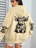Tamanho Europeu TransfronteiriçoMoletom com Estampa de Vaca Cartoon Fofa Feminino Lã Outono Streetwear