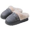 Zapatos Birkenstock Otoño e Invierno Zapatillas de Casa Gruesas con Forro de Lana para Mujer 2025 Nuevas Zapatillas sin Talón de Punta Media para Mujer