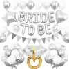 Bestseller transfronterizo Decoración para despedida de soltera BRIDE anillo de diamante globos en forma de corazón adecuados para arreglos de despedida de soltera