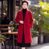 Chaqueta de otoño e invierno para mujer de importación, cuello de solapa, moderna, casual, de longitud media, corte ajustado, talla grande, que estiliza y rejuvenece