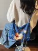 Bolso de hombro para mujer con estampado lindo, nuevo bolso cruzado de lona versátil de moda, bolso de axila moderno para el día a día