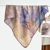 2026 Nueva Primavera, Otoño, Invierno Bufanda Cuadrada Cálida de 90 cm, Bufanda Colorida Estilo Pintura al Óleo, Calentador de Cuello de Seda, Chal para Mujer